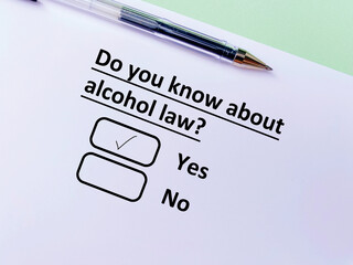 Obraz premium Questionnaire about law