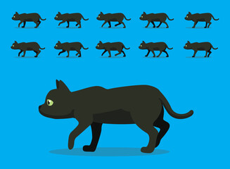 Animal Animation Sequence Devon Rex Cat Cartoon Vector
