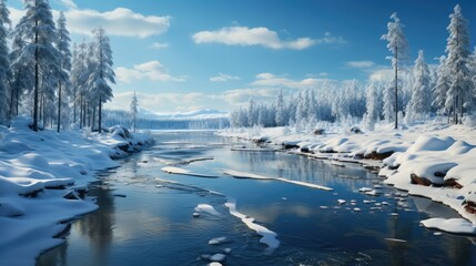 winter landscape in the mountains