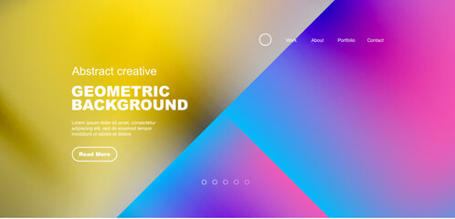 Bright fluid gradient circles abstract background. Business or technology design for wallpaper, banner, background, landing page, wall art, invitation, prints