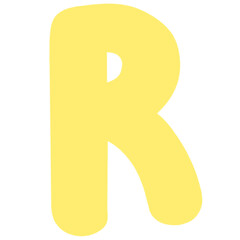 Yellow font, hand drawn