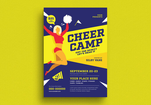Modern Flat Design Cheer Camp Event Flyer