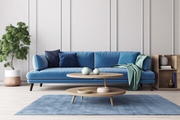 interior background sofa lamp loft cushion carpet empty pillow lifestyle. Generative AI.