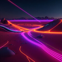 abstract light trails, Generative AI
