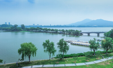 Fototapeta na wymiar Xuanwu Lake In Spring 