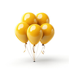 yellow balloons on white