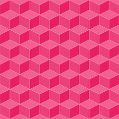 Pink cube pattern. cube vector pattern. cube pattern.  Seamless geometric pattern for floor, wrapping paper, backdrop, background, gift card, decorating.