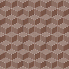 Brown cube pattern. cube vector pattern. cube pattern.  Seamless geometric pattern for floor, wrapping paper, backdrop, background, gift card, decorating.