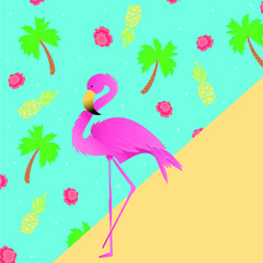 Digital png illustration of flamingo with pattern on transparent background