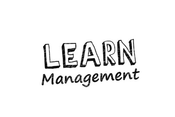 Digital png illustration of learn management text on transparent background