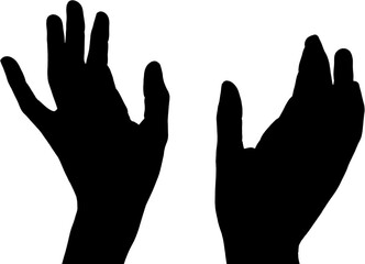 Obraz premium Digital png silhouette image of hands raising on transparent background