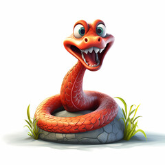 Fototapeta premium Snake 3D Isolated White