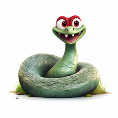 Fototapeta premium Snake 3D Isolated White