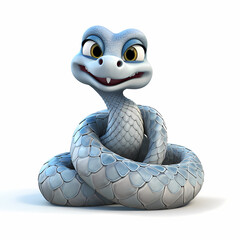 Fototapeta premium Snake 3D Isolated White