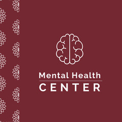 Digital png illustration of mental health center text on transparent background