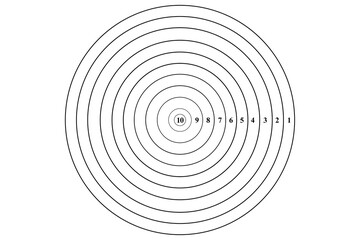 Digital png illustration of black line target on transparent background