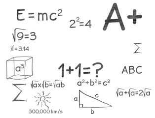 Digital png illustration of mathematical equations text on transparent background