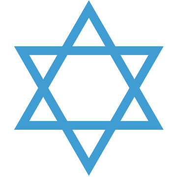 Digital png illustration of blue star of david on transparent background