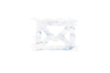 Digital png illustration of cloud forming envelope symbol on transparent background