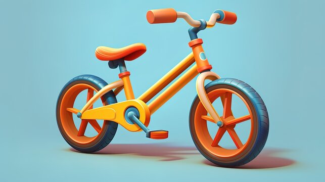 3D bicycle illustration cartoon, generated by AI
