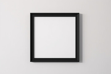 Black wall frame mockup, square size