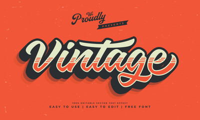 vintage retro editable text effect alphabet font typography typeface © theos studio
