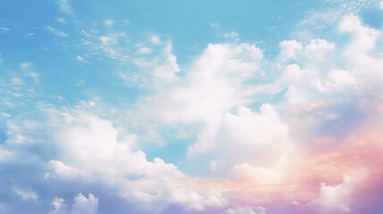 Naklejka na ściany i meble Abstract sky background / blurred texture spring sky, clouds landscape wallpaper