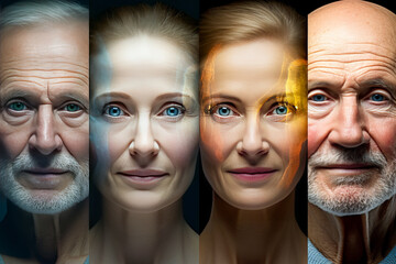 4 portrait of old people,