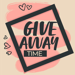 Giveaway time promotional banner for social media