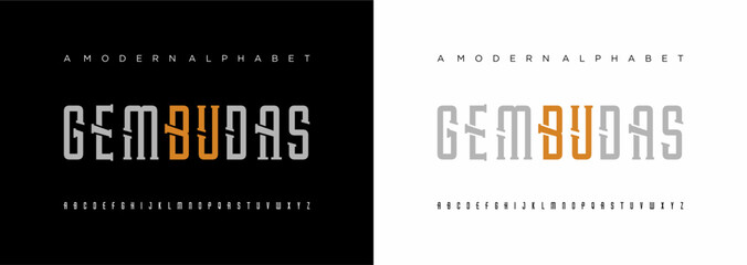 Naklejka premium letters font Elegant awesome minimalist geometric typeface design