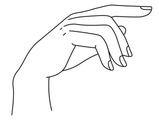 Elegant hand with fingers, minimalist palm line
