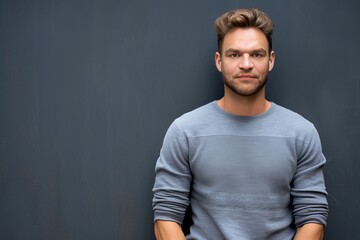 Obraz premium Portrait of an attractive man in casual clothes, generative ai