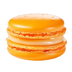orange macaroon isolated on transparent background cutout