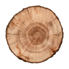 Obraz premium slice tree trunk isolated on transparent background cutout