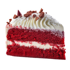red velvet cake isolated on transparent background cutout