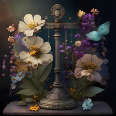 Beautiful flower illustration. wallpaper. AI Generative
