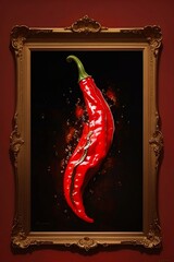 Red chili pepper in art composition. Generative AI