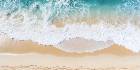 Relaxing holiday. Seaside top view of beautiful with beach landscape and sand with waves
