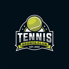 Tennis vector graphic template. sport ball illustration.