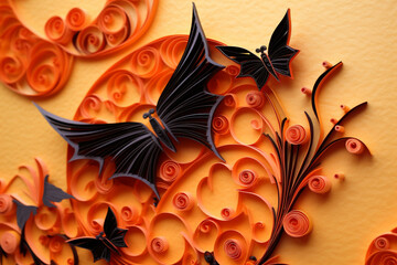 Black butterfly made of paper