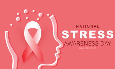National Stress awareness day. background, banner, card, poster, template. Vector illustration.