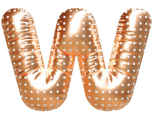 Letter W Balloon Alphabet Golden