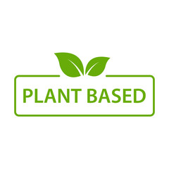 Fototapeta premium Plant based icon vector healthy food symbol vegan badge, vegetarian sign for your web site design, logo, app, UI.illustration