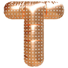 Letter T Balloon Alphabet Golden