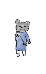 Koalas enjoying the smell of coffee(navy blue)