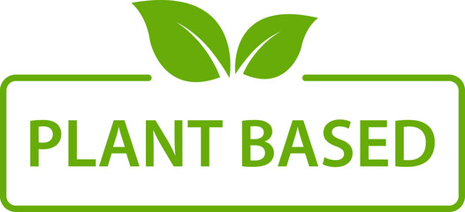 Plant based icon healthy food symbol vegan badge, vegetarian sign for your web site design, logo, app, UI. illustration - obrazy, fototapety, plakaty