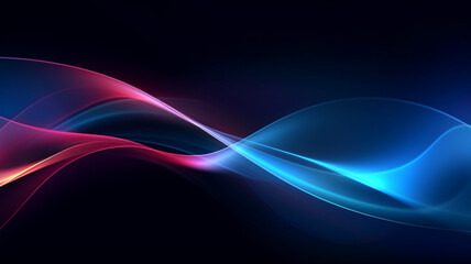 Beautiful modern background with shining wavy lines on dark background