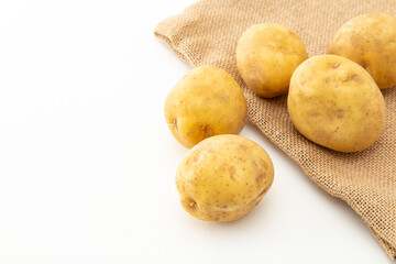 白背景にジャガイモ