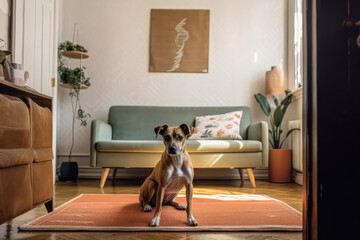 Dog in a modern apartment