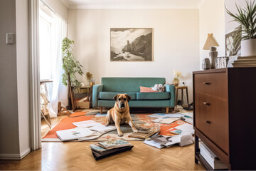 Dog in a modern apartment